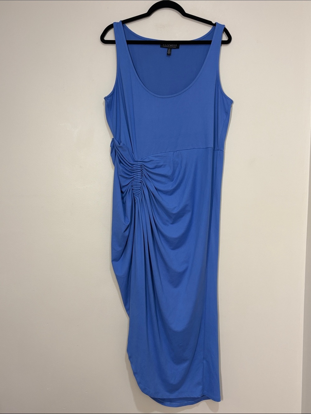 Eloquii | arched asymmetrical maxi dress Women’s size 16 cornflower blue stretch